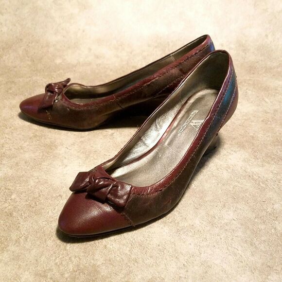 Worthington Womens 023-5914 Sz 6 M Red Slip On 2" Wedge with Bow Details - Picture 7 of 11